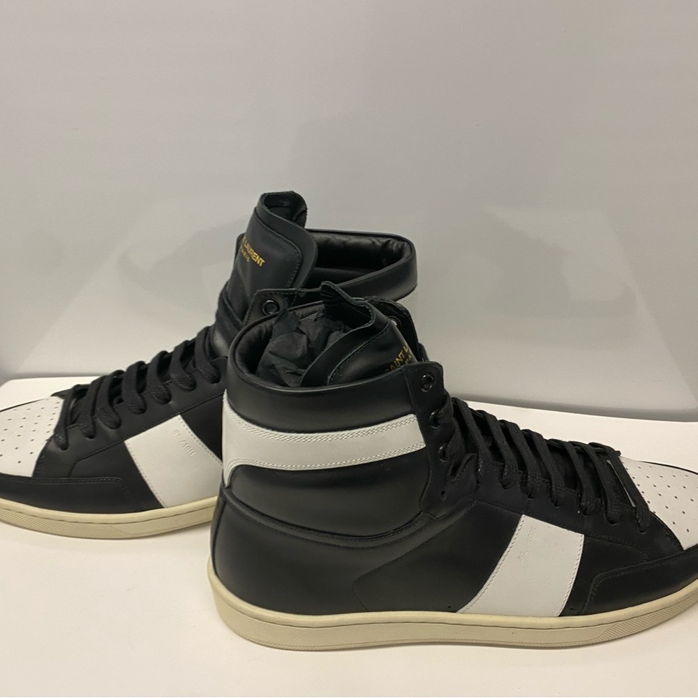 Saint Laurent men high top court sneakers shoes size 44.5 is 11.5 - Picture 9 of 9